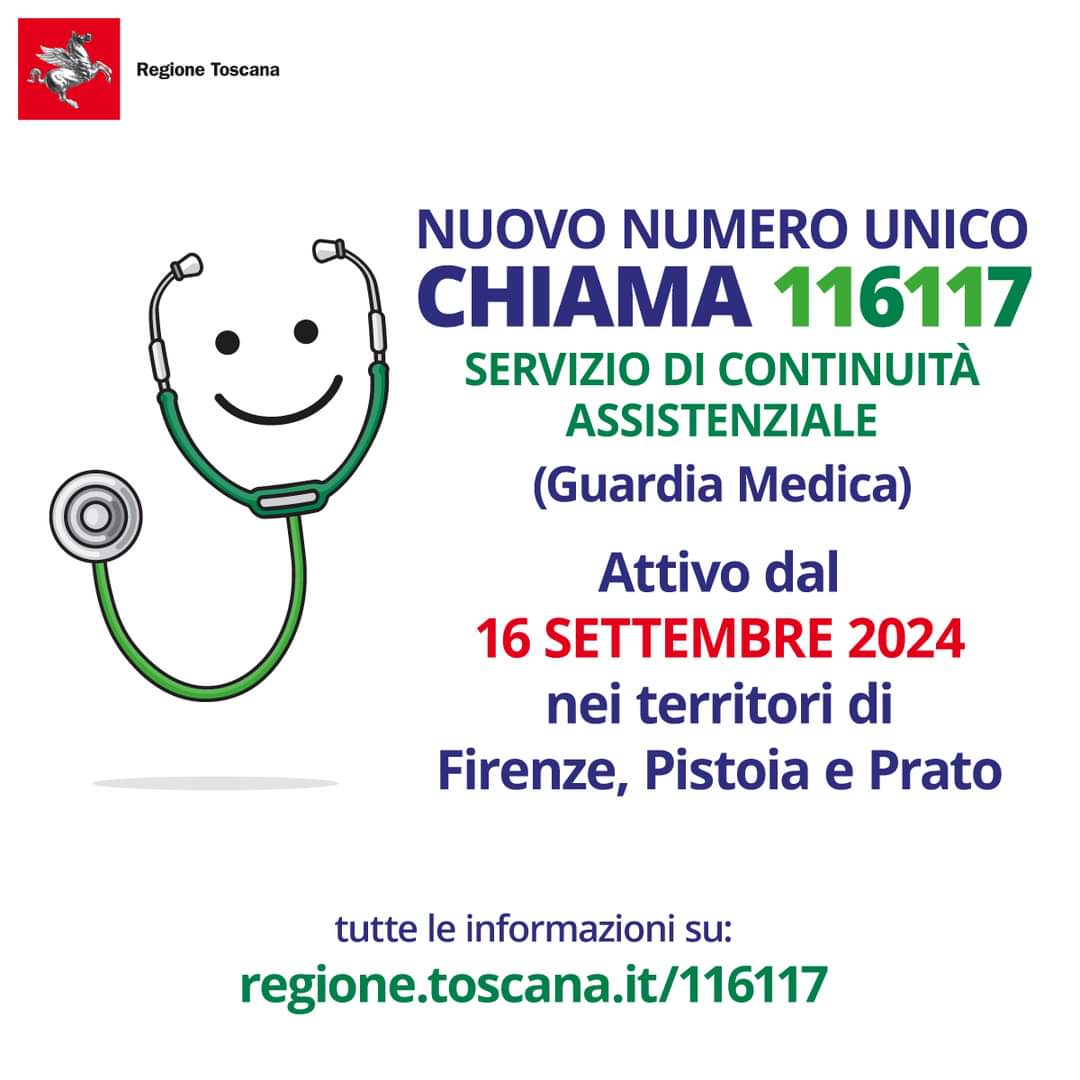 Guardia medica in Toscana: da oggi il nuovo numero da chiamare è l’116117. A Firenze, Prato e Pistoia